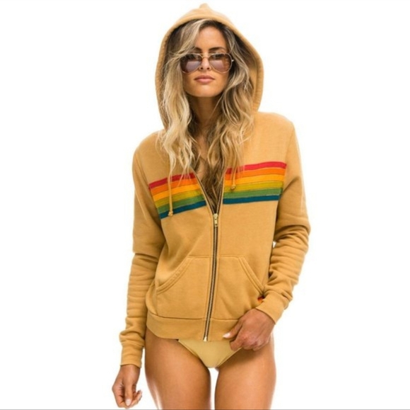 Aviator Nation RARE 6 Stripe Hoodie Sweatshirt XS - Picture 2 of 15